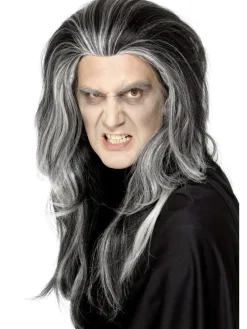 Peruka na Halloween wampir GOTHIC czarno-biała