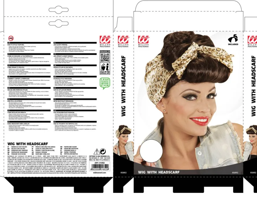 Peruka PIN UP brązowa