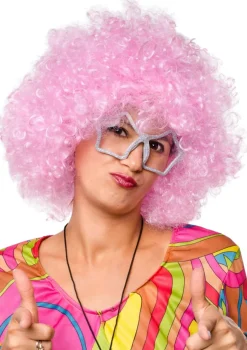 Peruka różowa AFRO