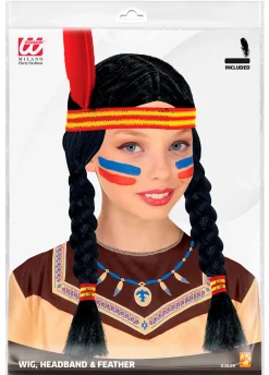 Peruka warkocze INDIANKI Czarna