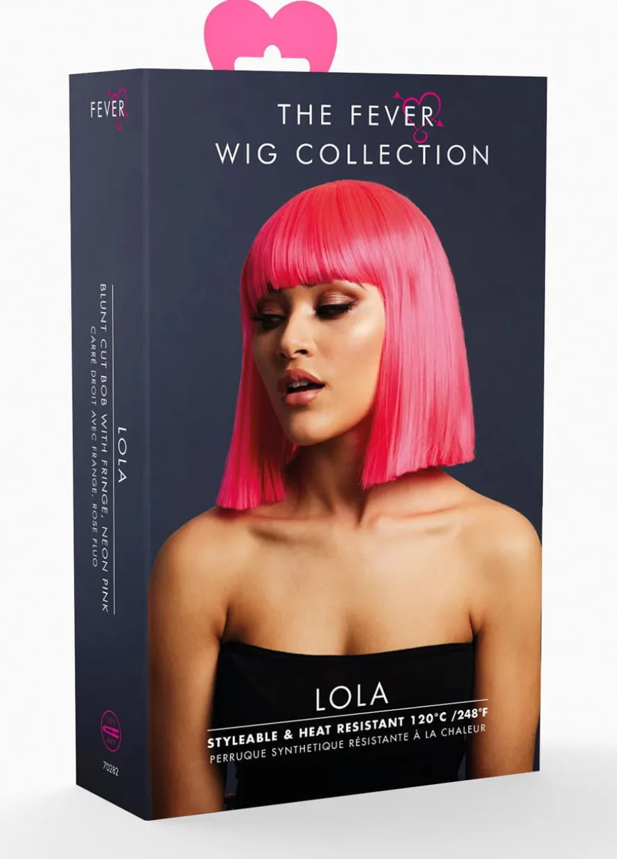 Peruka z grzywką LOLA Fever różowa