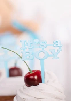 Pikery do babeczek IT'S A BOY dekoracja baby shower (8szt)