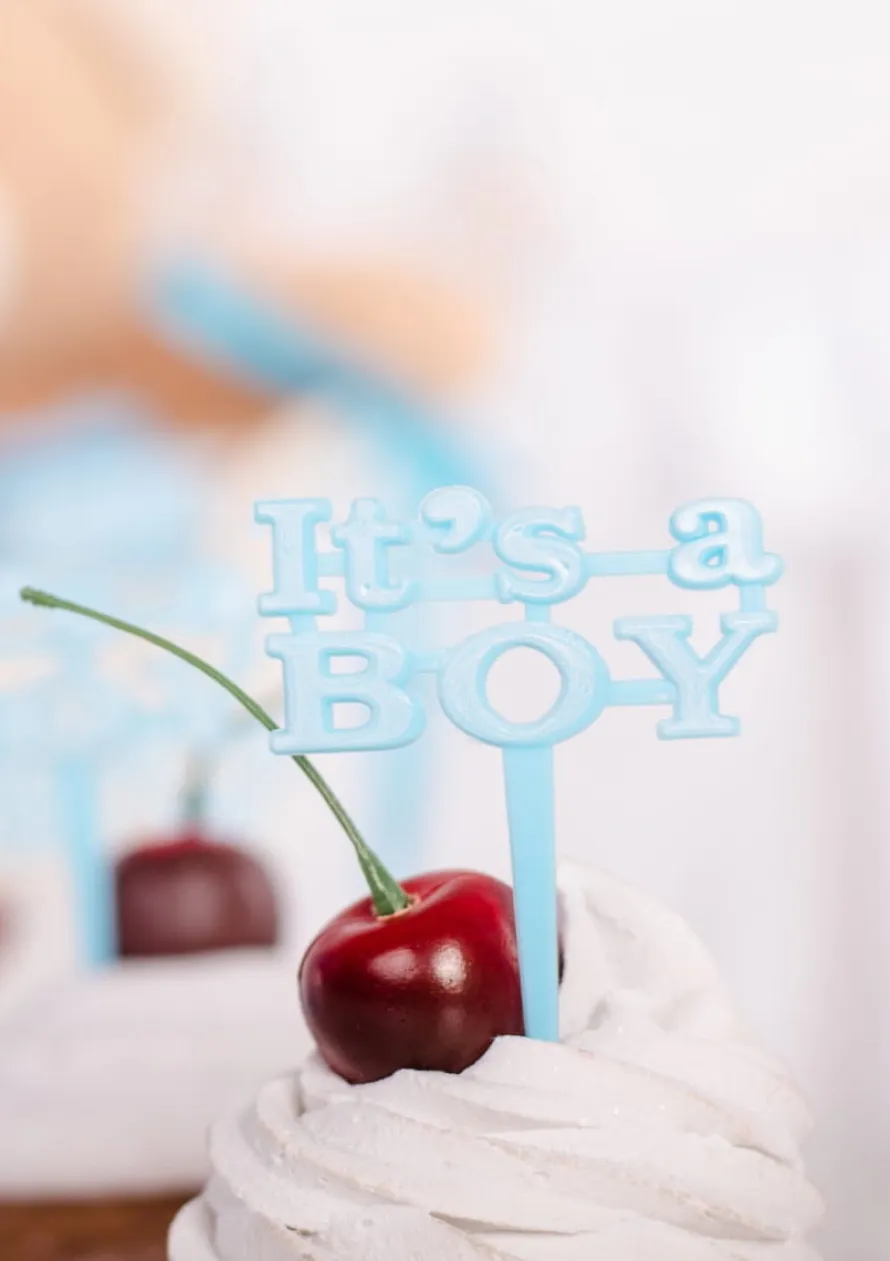 Pikery do babeczek IT'S A BOY dekoracja baby shower (8szt)