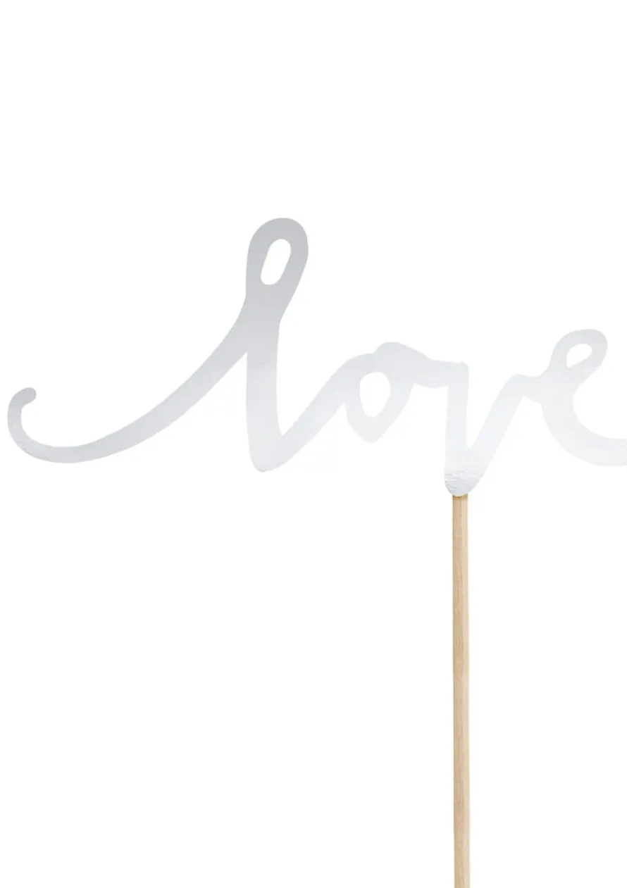 Pikery LOVE srebrne (6szt.)