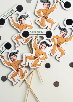 Pikery na tort SIŁACZ personalizowane dekoracje urodzinowe (5szt.)