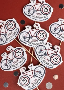 Pikery personalizowane na urodziny rowerzysty ROWEROWO (7szt.)