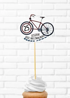Pikery personalizowane na urodziny rowerzysty ROWEROWO (7szt.)