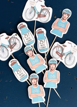Pikery personalizowane URODZINY ROWERZYSTY tort rowerzysty (11szt.)