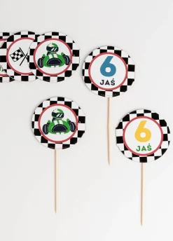 Pikery urodzinowe DLA FANA SAMOCHODÓW personalizowane (6szt.)