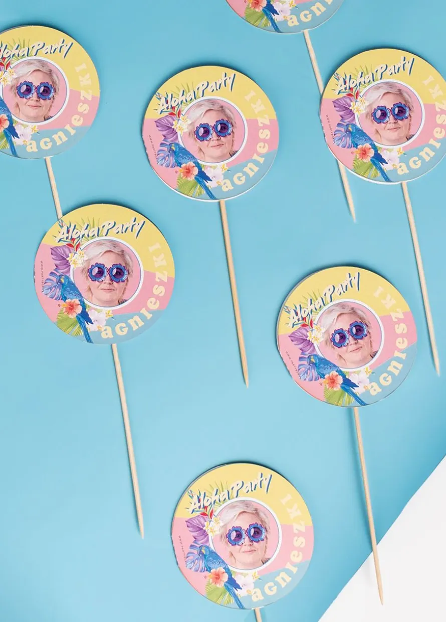 Pikery ze zdjęciem ALOHA PARTY (10szt.)