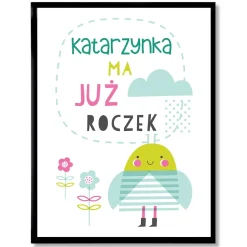 Plakat personalizowany 31x41 cm PREZENT NA ROCZEK DZIEWCZYNKI