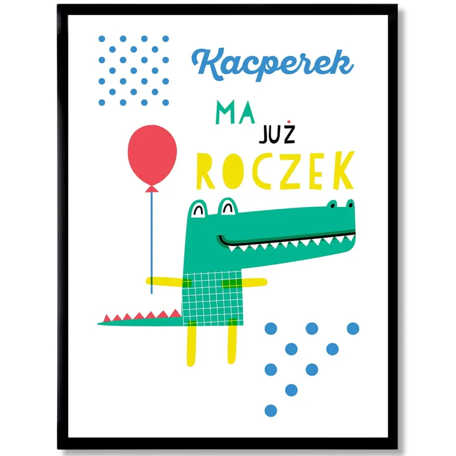 Plakat personalizowany 31x41 cm PREZENT NA ROCZEK DLA CHŁOPCA