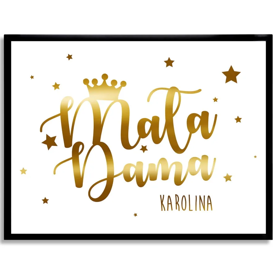 Plakat z imieniem dziecka MAŁA DAMA