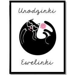 Plakat z kotem personalizowany 31x41 cm PREZENT DLA DWULATKI