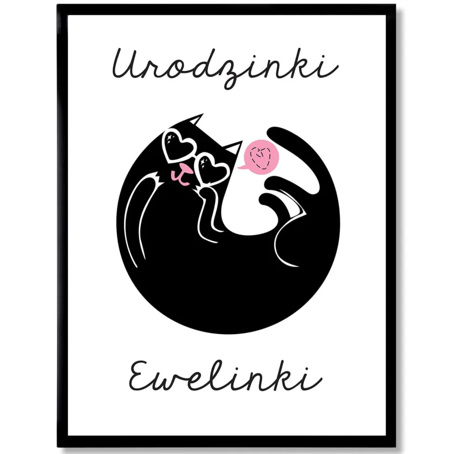 Plakat z kotem personalizowany 31x41 cm PREZENT DLA DWULATKI