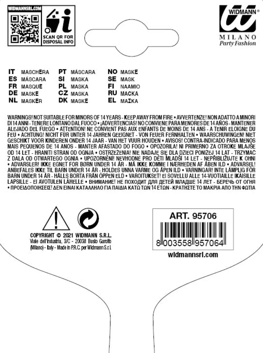 Plastikowa maska SZKIELETA