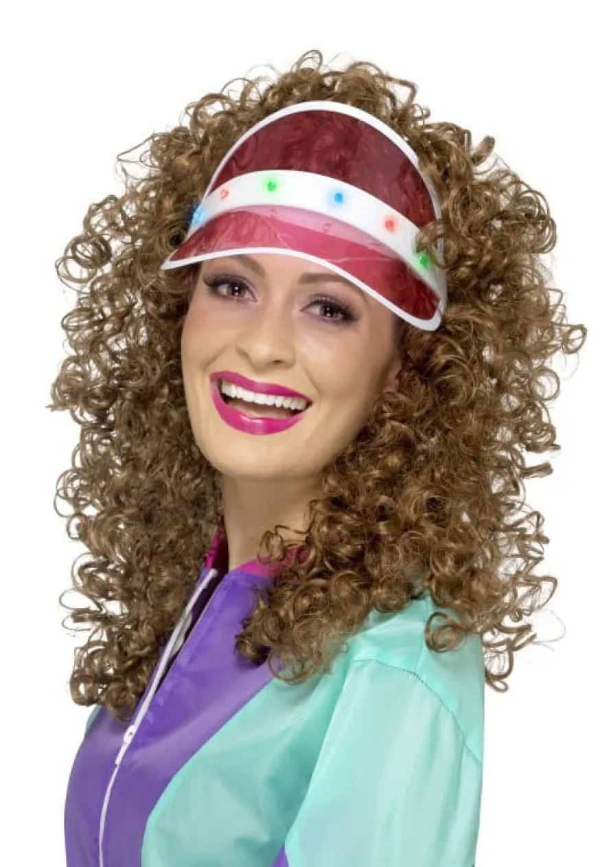 Plastikowy DASZEK NA GŁOWĘ świecący różowy