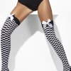 Pończochy w biało-czarną kratę