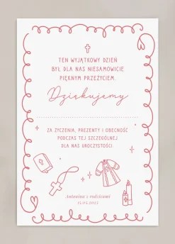 Podziękowanie NA CHRZEST dziewczynki