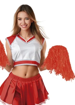 Pompony cheerleaderki - czerwone