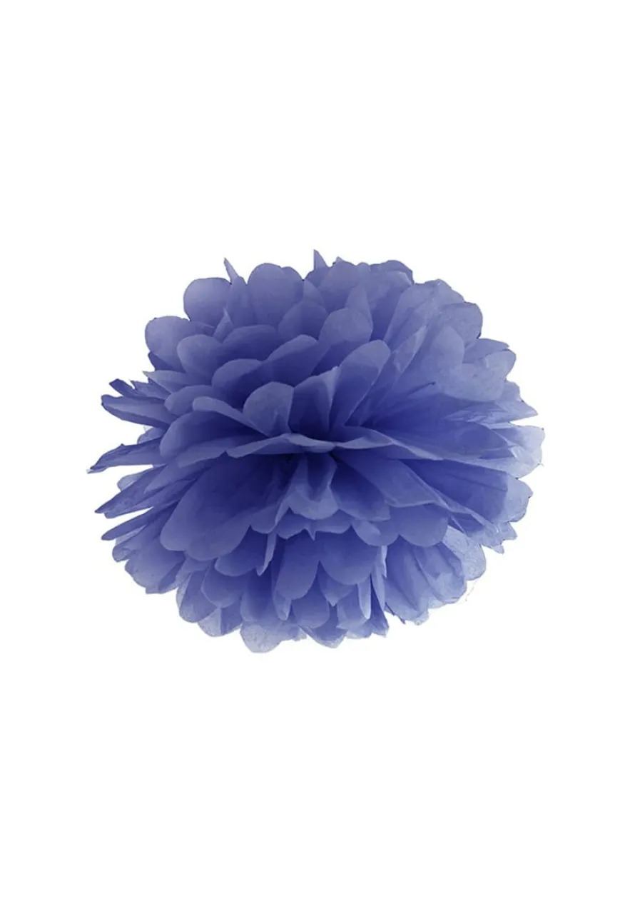 Pompon z bibuły GRANATOWY 25cm