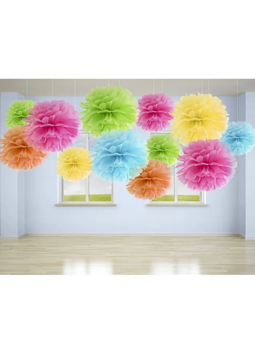 Pompon z bibuły GRANATOWY 25cm