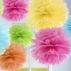 Pompon z bibuły JASNORÓŻOWY 25cm