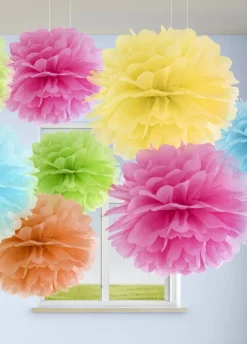Pompon z bibuły JASNORÓŻOWY 25cm