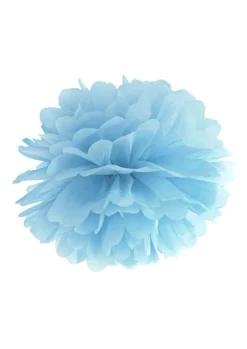 Pompon z bibuły NIEBIESKI 35cm