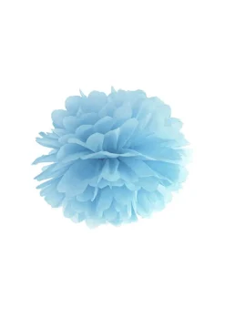 Pompon z bibuły NIEBIESKI 25cm