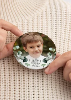 Przypinka komunijna ZE ZDJĘCIEM 12 szt.