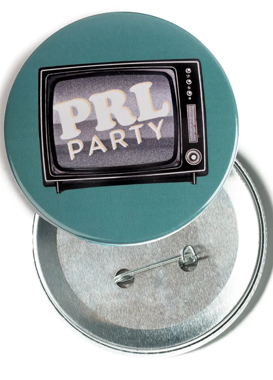 Przypinka na imprezę w stylu PRL PARTY 7,5 cm