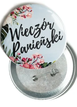 Przypinka na wieczór panieński KWIATY 7,5 cm