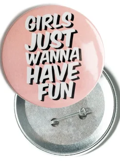 Przypinka na wieczór panieński GIRLS JUST WANNA HAVE FUN 7,5 cm