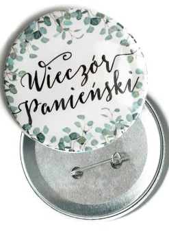 Przypinka na wieczór panieński LIŚCIE 7,5 cm