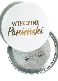 Przypinka WIECZÓR PANIEŃSKI złota 7,5 cm