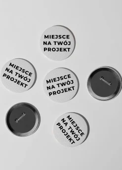 Przypinki z własnym nadrukiem TWÓJ PROJEKT (12szt.)
