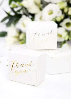 Pudełeczka na podziękowania dla gości THANK YOU gold (10szt.)