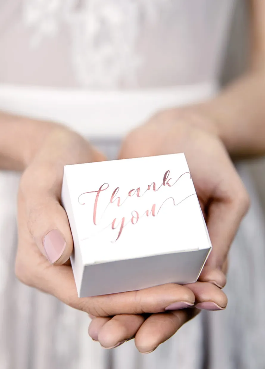 Pudełeczka podziękowania dla gości THANK YOU rose gold (10szt.)