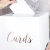 Pudełko na koperty z życzeniami CARDS różowe złoto