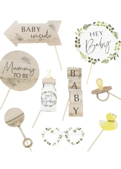 Rekwizyty do fotobudki BOTANICAL gadżety na baby shower (10szt.)
