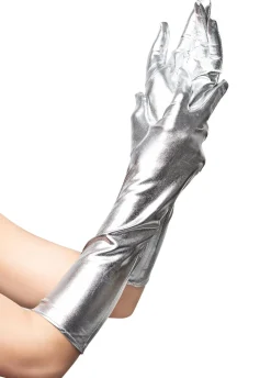 Rękawiczki Lata 20 GLAM srebrne