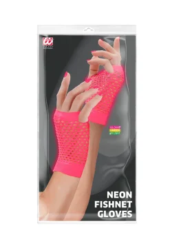 Rękawiczki siateczkowe krótkie NEON PINK