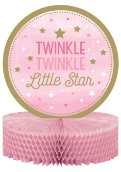 Rozeta dekoracja na baby shower GWIAZDECZKA różowa