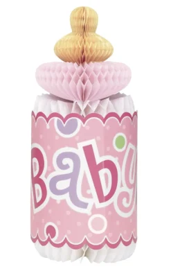 Rozeta na baby shower BUTELKA różowa