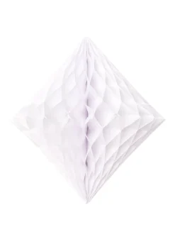 Rozeta papierowa DIAMENT biała 30cm