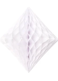 Rozeta papierowa DIAMENT biała 40cm