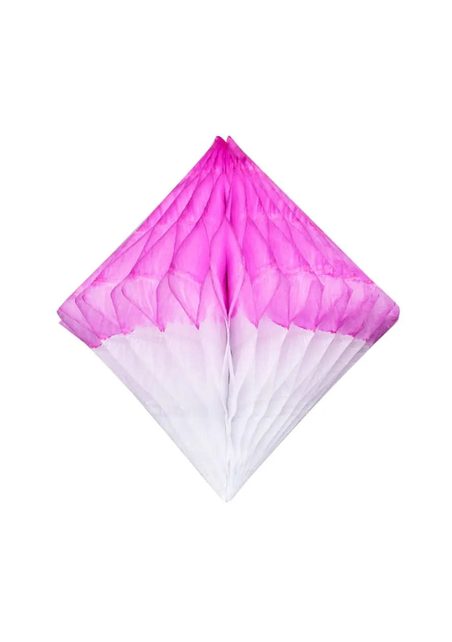 Rozeta papierowa DIAMENT różowo-biała 10cm