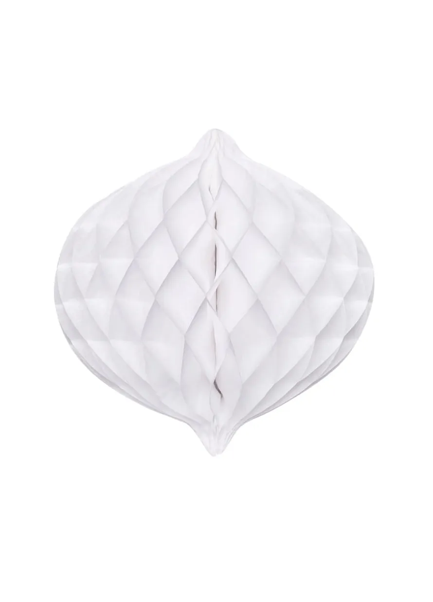 Rozeta papierowa HONEYCOMB biała 20cm
