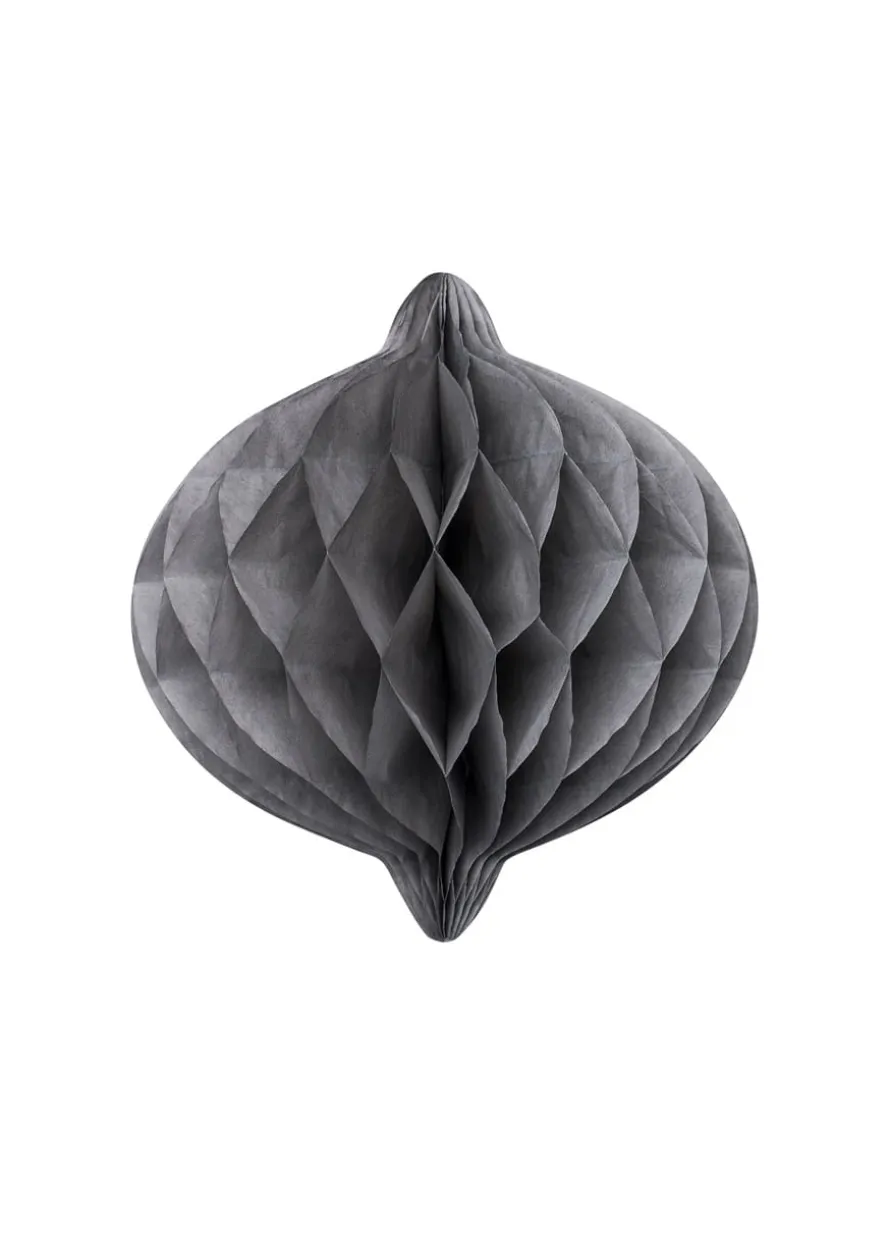 Rozeta papierowa HONEYCOMB szara 20cm
